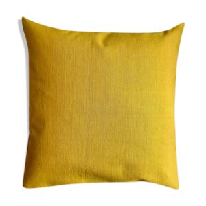 Coussin en toile cirée jaune 40