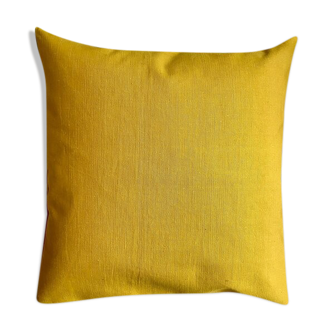 Coussin en toile cirée jaune 40 cm