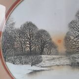 Winter landscape painting