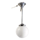 Suspension métal chromé et globe opaline blanc, années 50/60