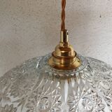 Suspension vintage en verre ciselé