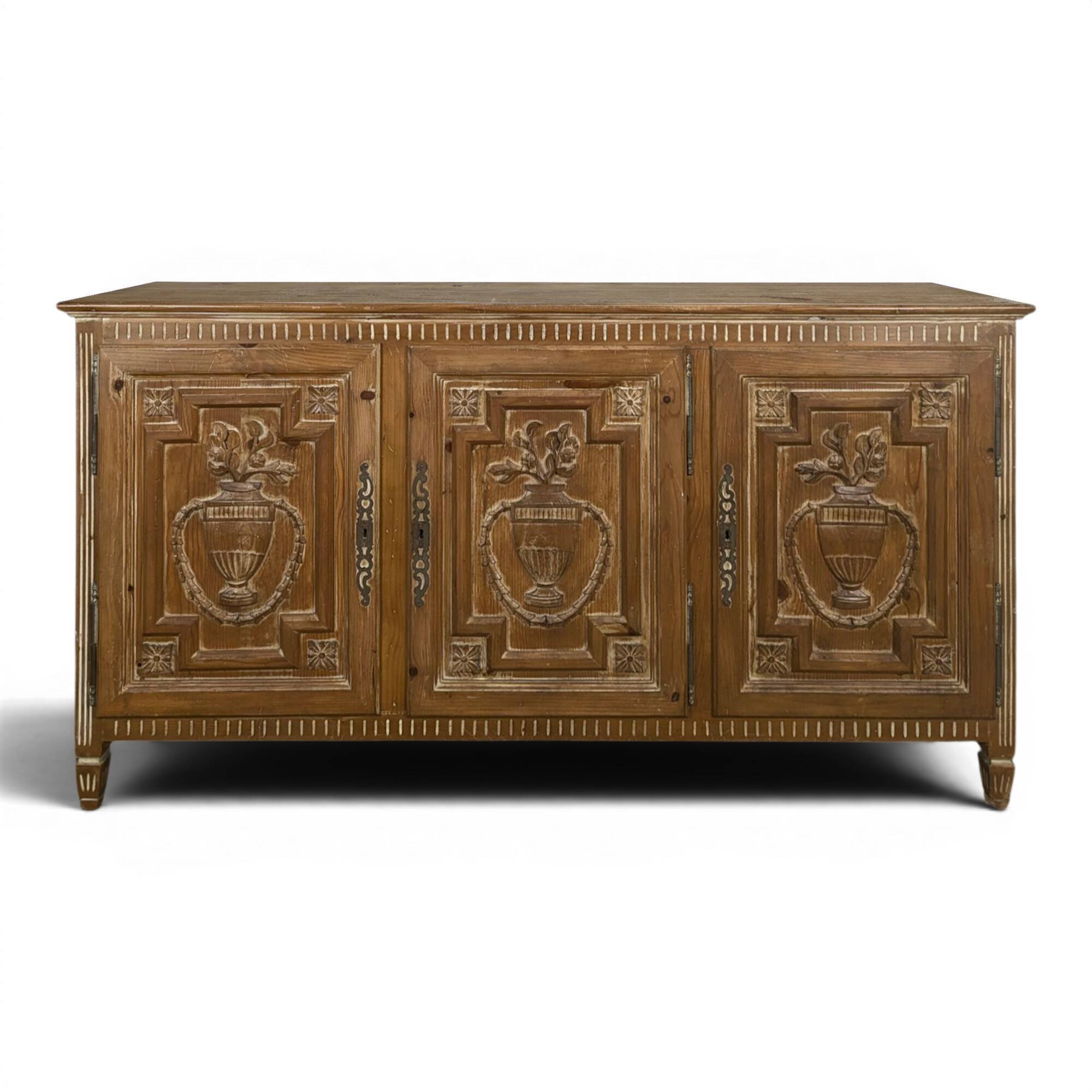 Directoire-style enfilade in knotty pine