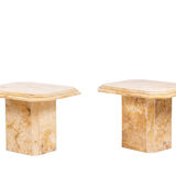 Pair of Siena marble sofa ends, 1970s