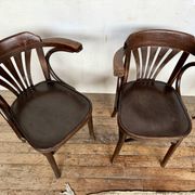 Série de 4 fauteuils vintage en bois courbé – Élégance intemporelle