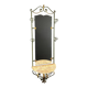 Wall console with mirror, wrought iron and marble, 20th century