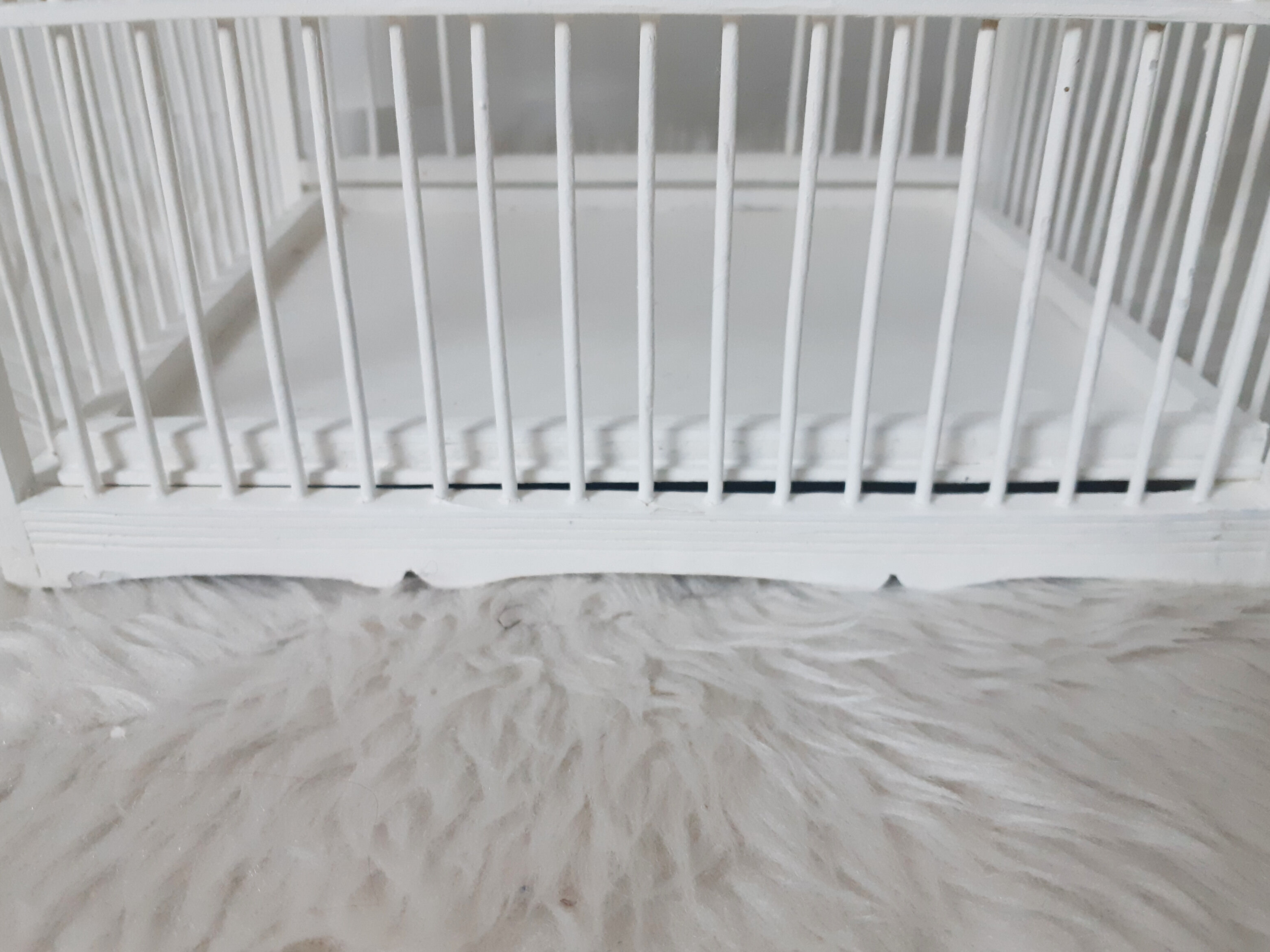 Vintage white cage for wooden decoration