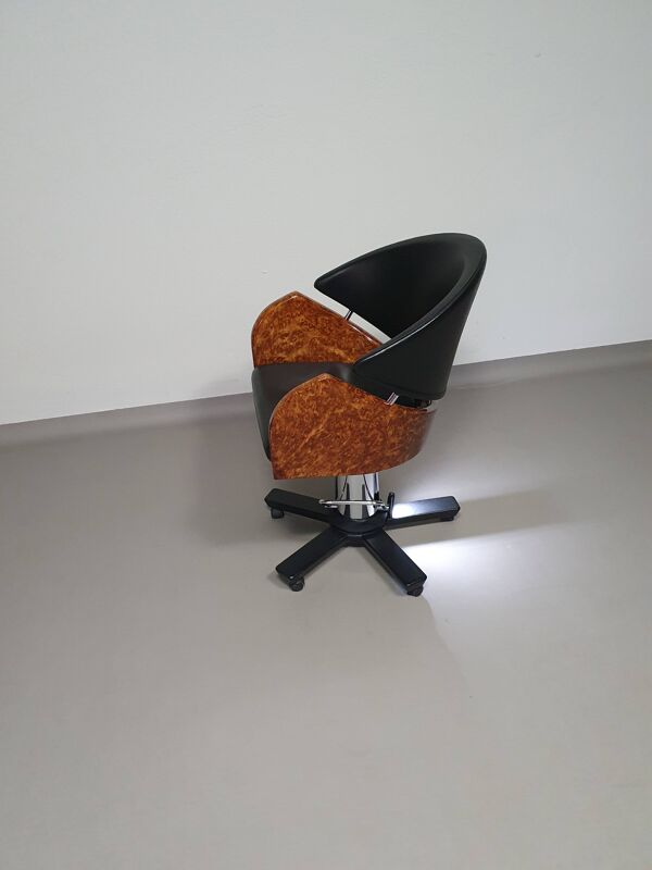 4 chaises de barbier italiennes des années 80, réglables en hauteur