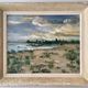 Painting, oil on canvas, landscape, sunset, signed Guerin