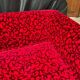 Red Fabric Monster Three-Seat Sofa with Rose Pattern from Bretz