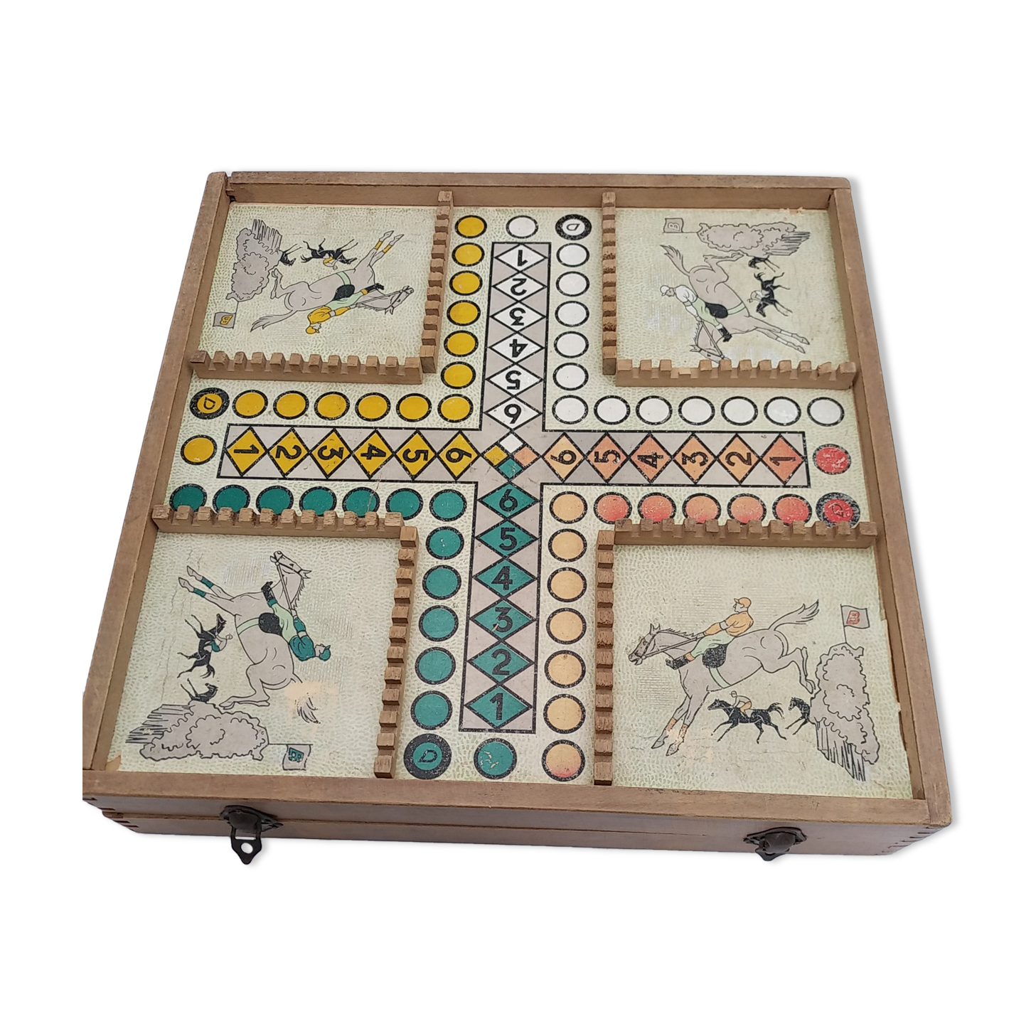 Goose game 60s/70s, little horses, lady