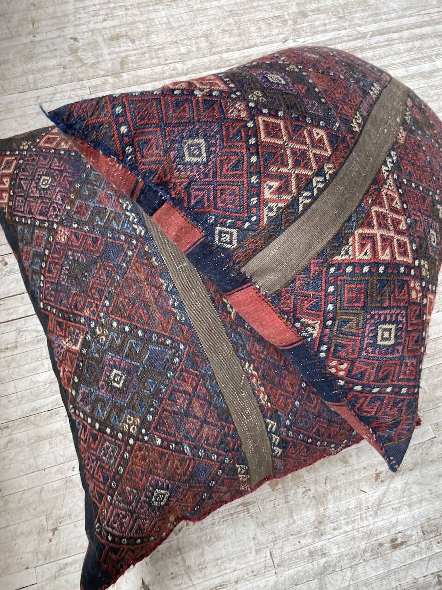 Pair of vintage XXL Kilim cushions