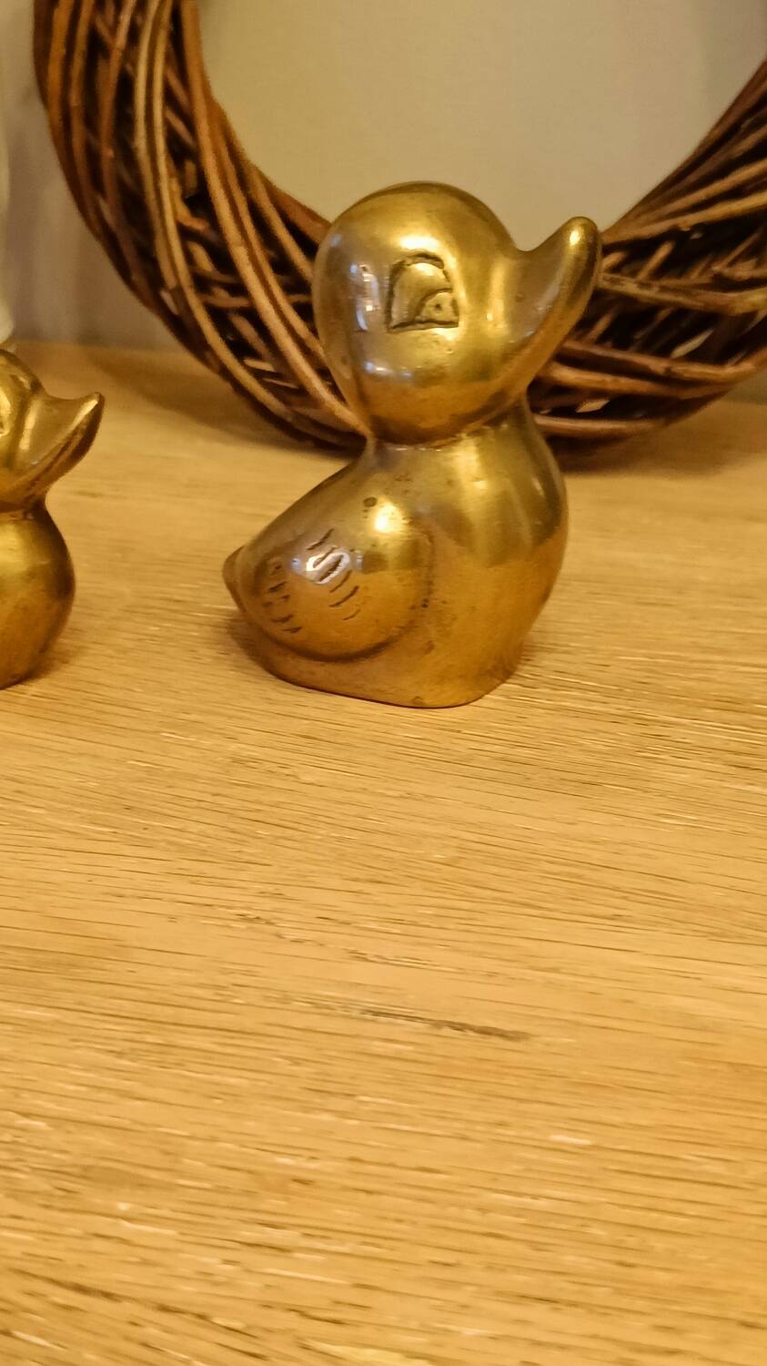 Vintage Solid Brass Ducks