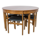 Mid-Century Round Extendable Dining Table and Chairs from McIntosh, 1960s, Set of 5
