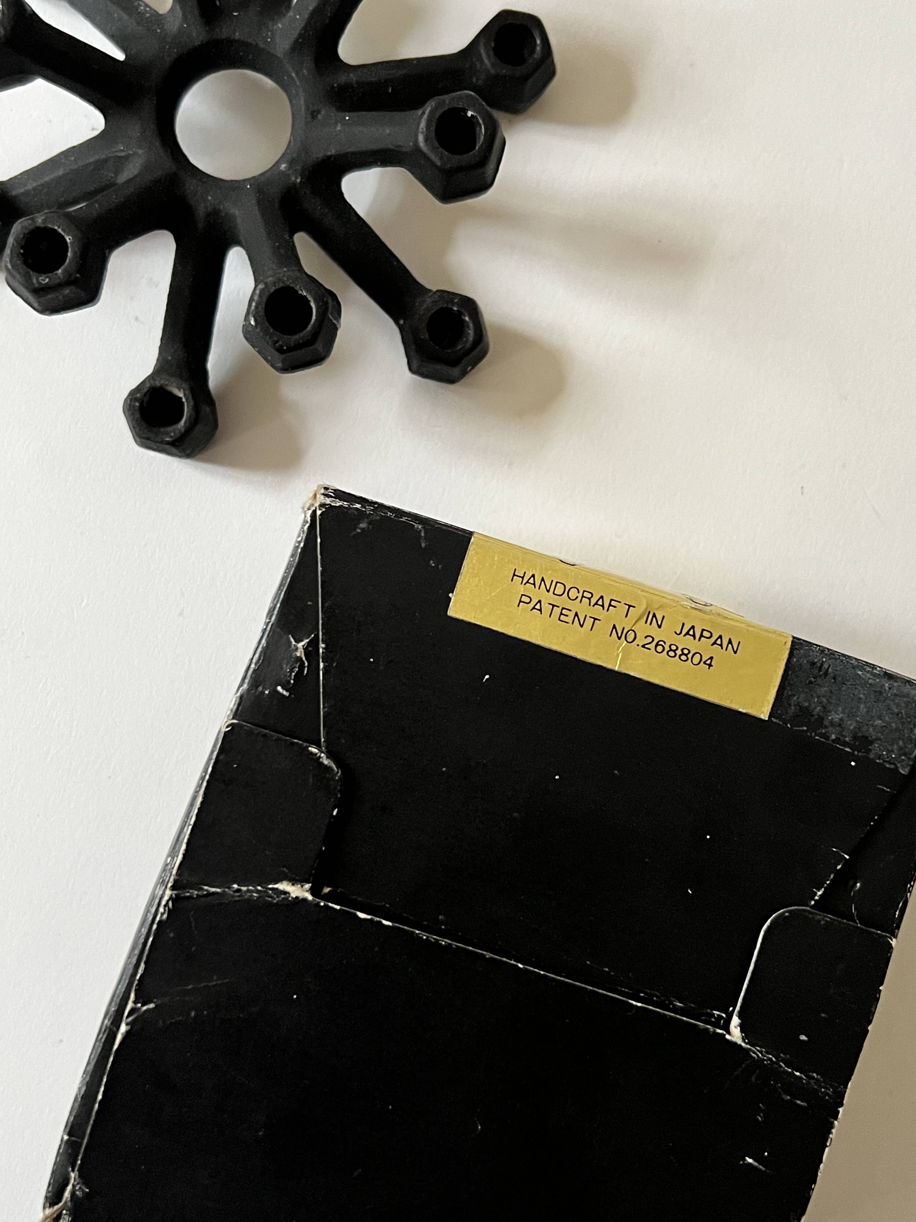 Scandinavian black cast iron candle holder, Danish Jens Quistgaard 1960