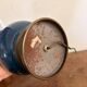 Blue Enamelled Ceramic Lamp Base Brass Vintage Oil Lamp Style