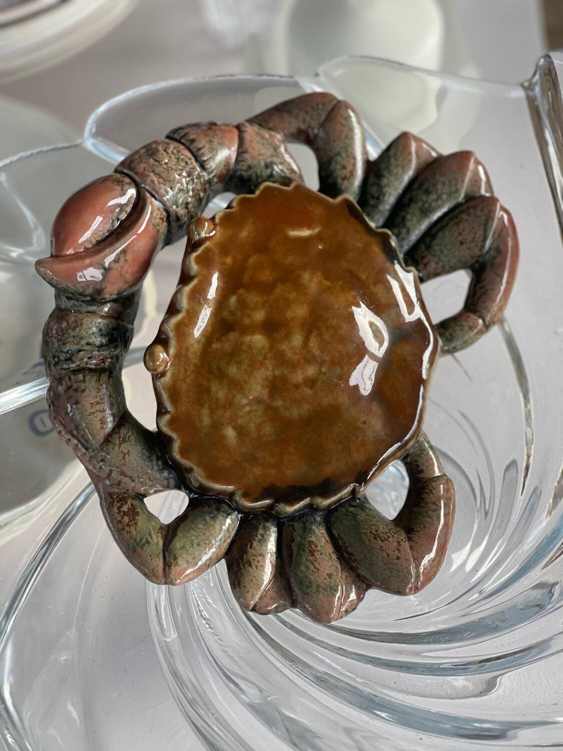 Glazed ceramic crab