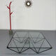 Vintage 1980s Italian architectural design metal coffee table.