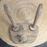 Brutalist tripod fir stool, 60s/70s