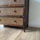 Commode vintage en bois et cannage