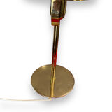 Midcentury desk lamp in opaline glass and gilded metal