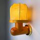 Italian "Cocoon" wall light, resin and pine wood, 1970s