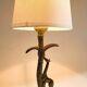 Bronze and marble lamp in Hollywood Regency style.