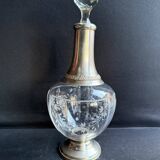 Cut crystal carafe with silver frame