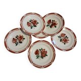6 assiettes à dessert anciennes Digoin et Sarreguemines