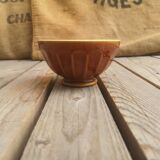 Brown and yellow ceramic bowl Digoin Sarreguemines