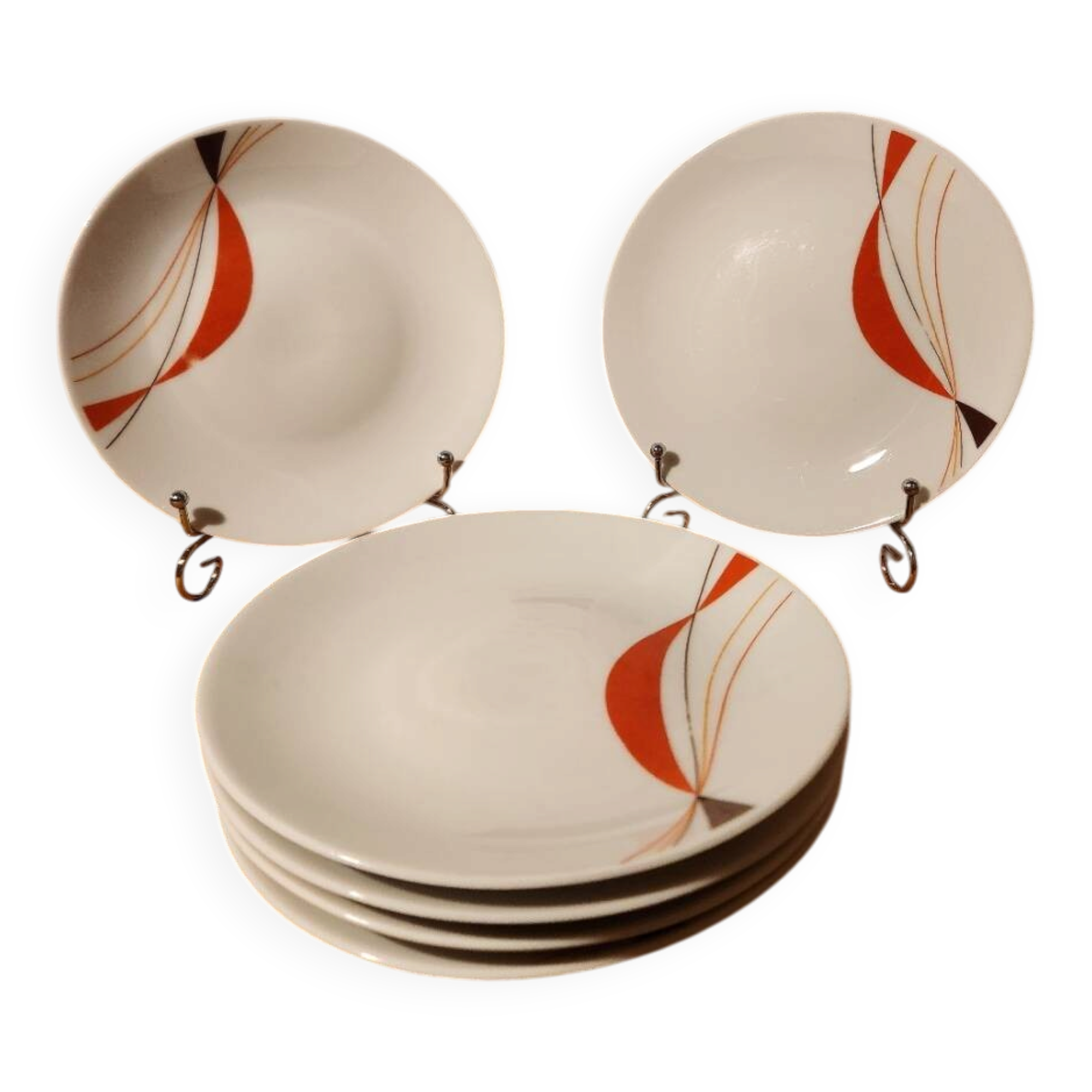 6 dessert plates from the 1970s Wintertling Marktleuthen Bavaria.