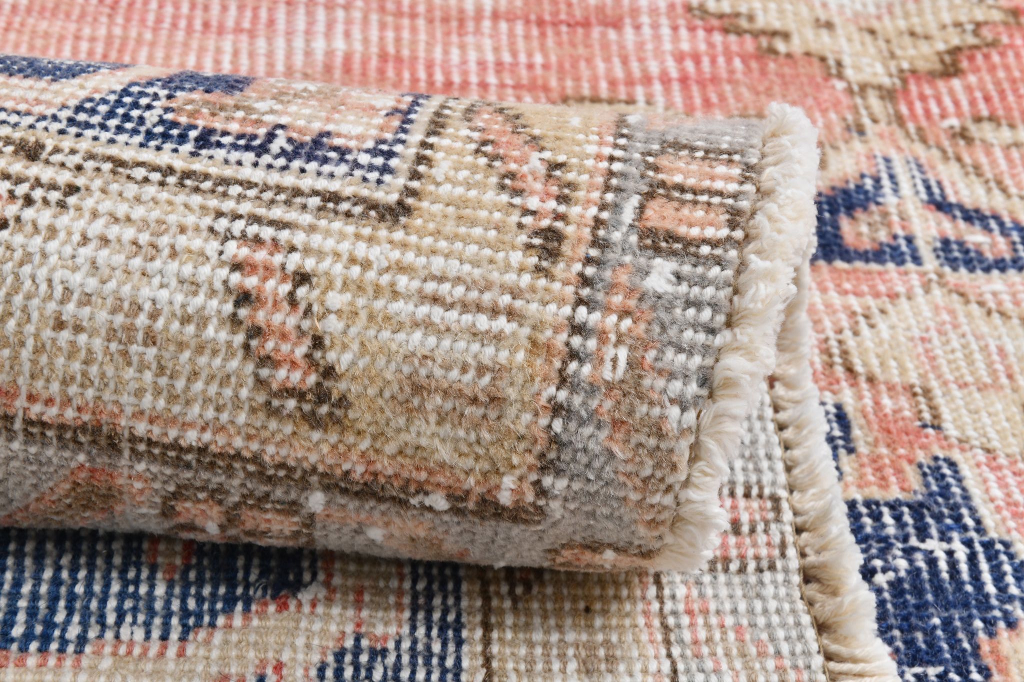 Navy blue vintage rug 317x220cm