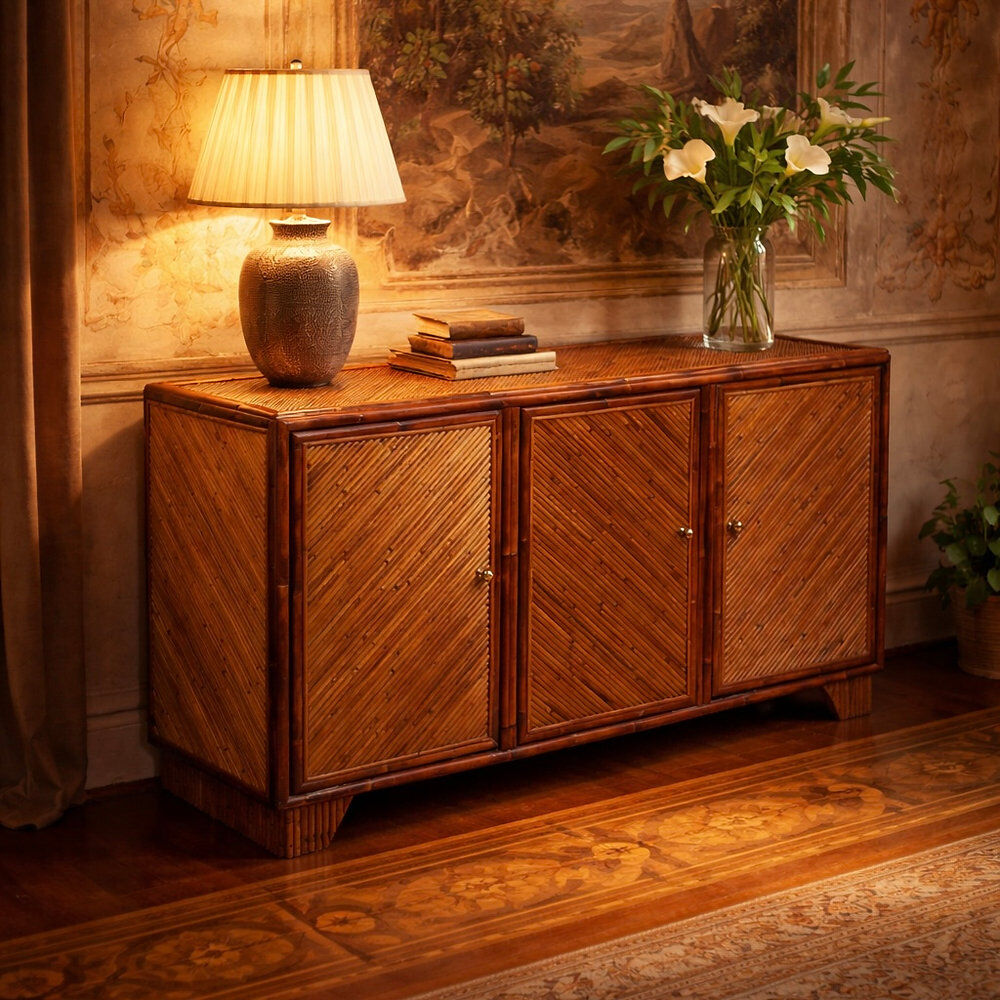 Vivai del Sud rattan sideboard, 1970
