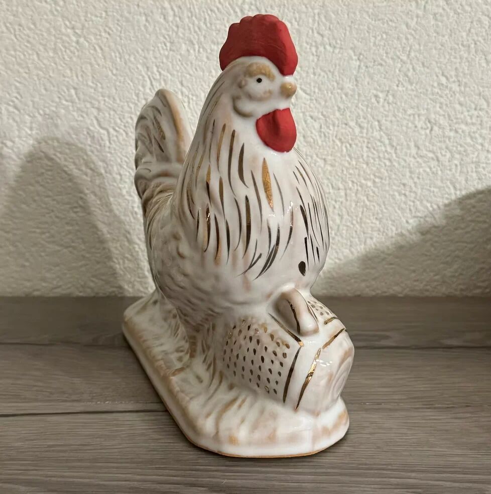 Chicken ornament — Hagi ware by Tenryū