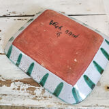 Former rectangular ceramic dish hand decoration Vallauris