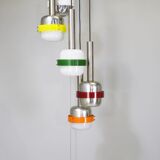 Suspended lamps in white and coloured plastic by Stilnovo, 1960s, set of 5.