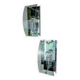 Pair of Veca wall lamps, green Murano glass, Italy, circa 1970s