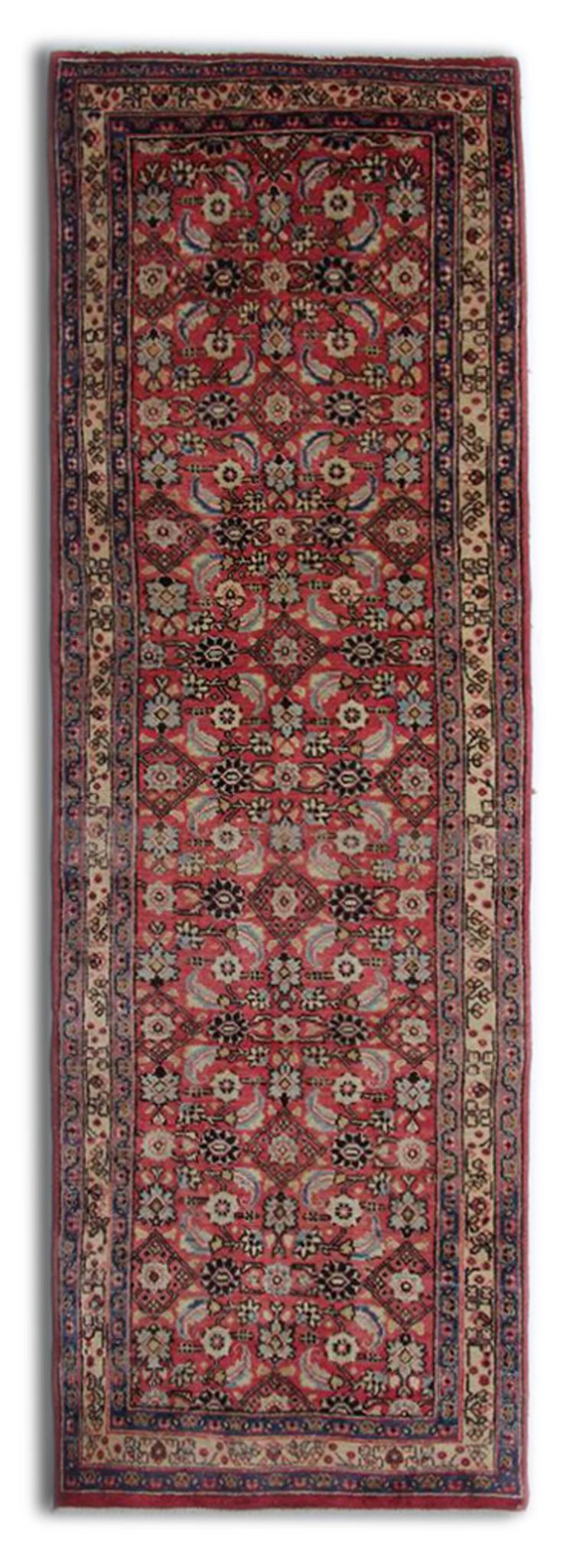 Vintage Hussein Abad Rust Runner, Hand-Knotted Wool Rug 92 x 290 cm