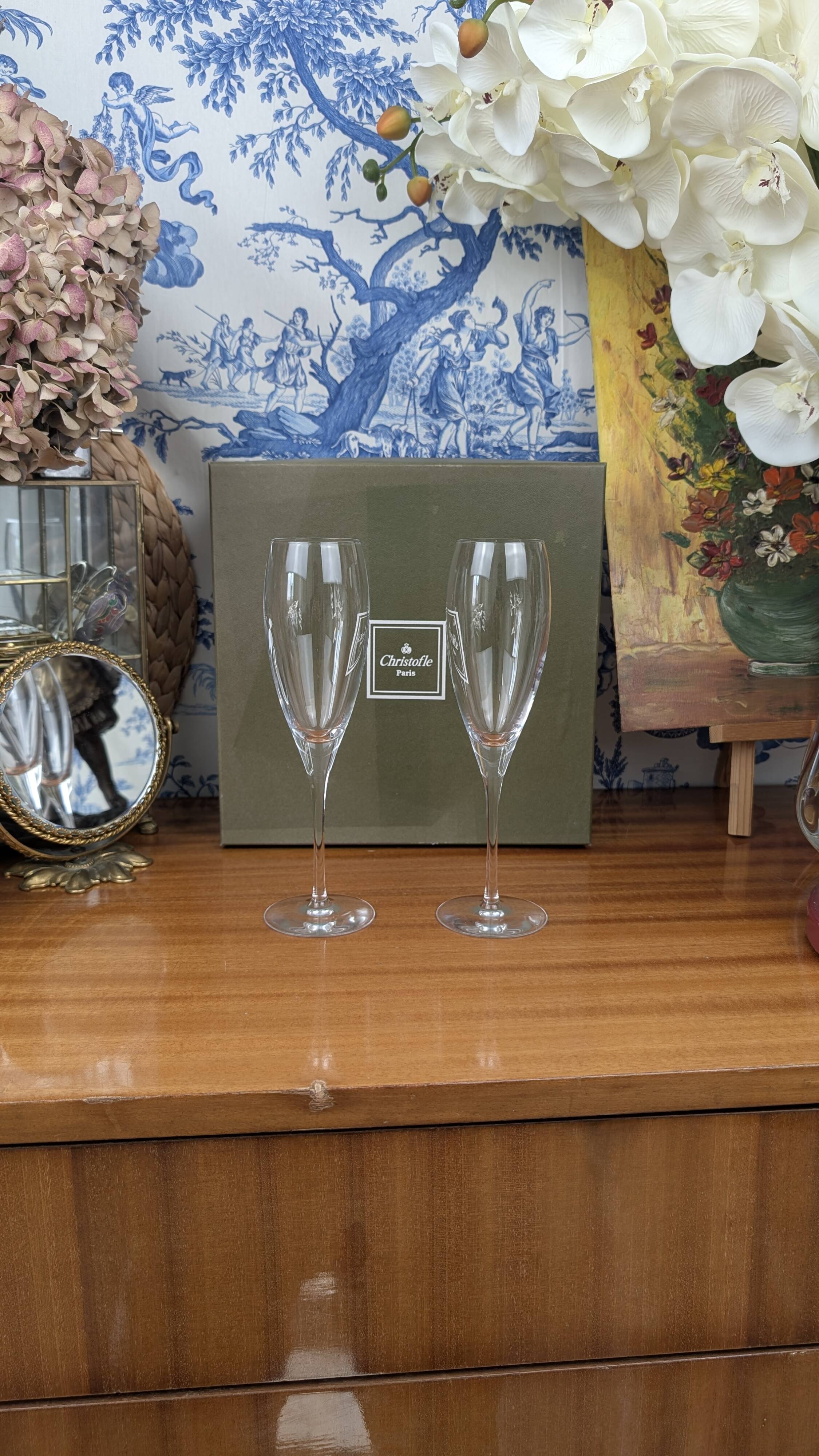 Paire De Flûtes à Champagne En Cristal Personnalisées - Cadeau Élégant Dans Boîte De Luxe