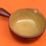 Glazed terracotta pan straight handle