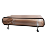 Smoked plexiglass coffee table from the 70s
