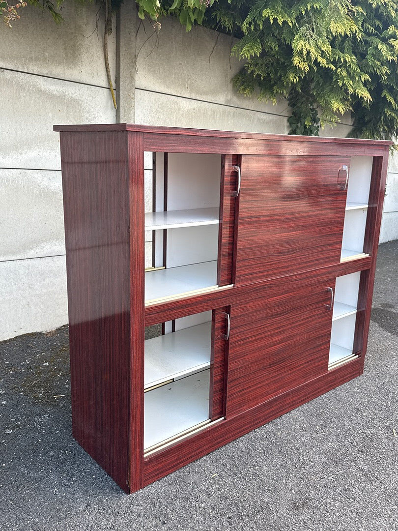 Vintage Partition Storage Unit – Organiser – Wooden Sliding Doors