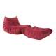 Togo set of chair and pouf in raspberry velvet