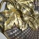 Art Deco leaf-shaped catchall in solid brass from the 1930s.