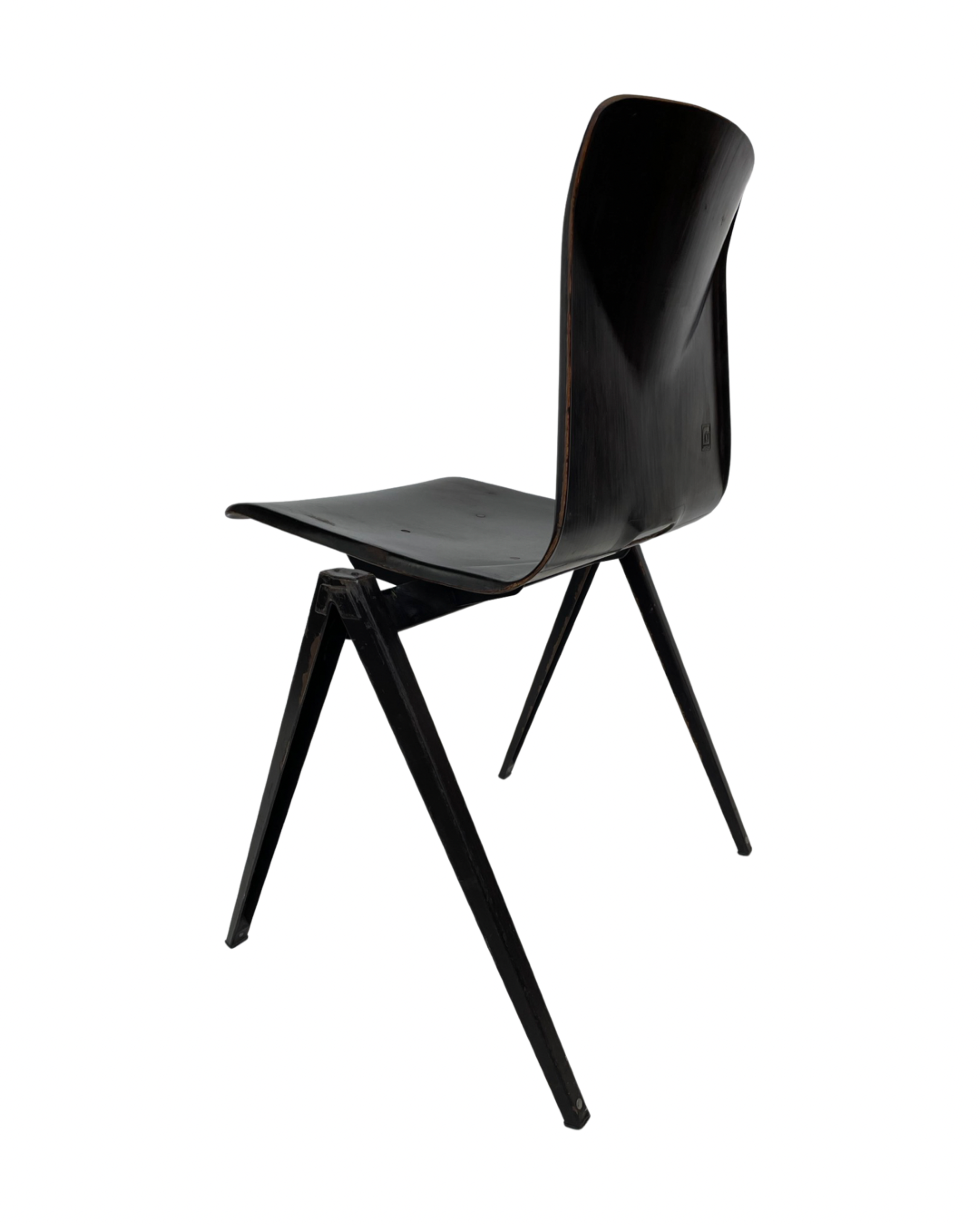 Set of four pagholz galvanitas s22 stackable school chair brown