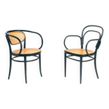 Thonet bentwood webbing chairs 214f 210r chairs, set of 2