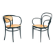 Chaises en bois cintré Thonet avec cannage 214f 210r, ensemble de 2.