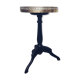 Table d'appoint en laiton, bois et marbre