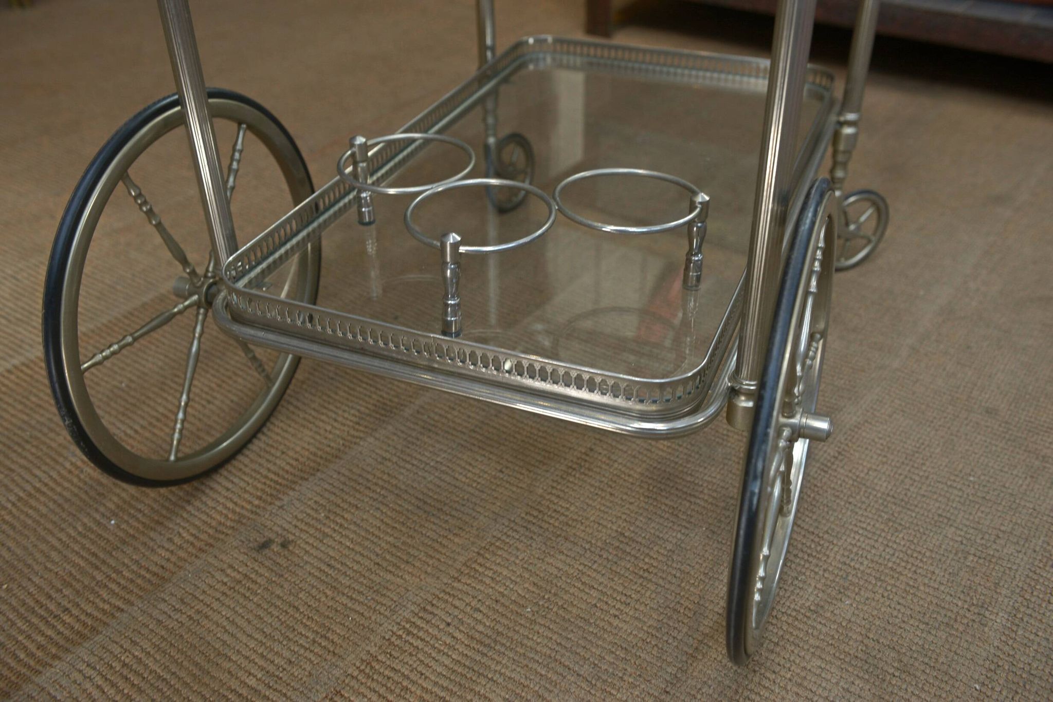 metal drinks trolley, France, 1960