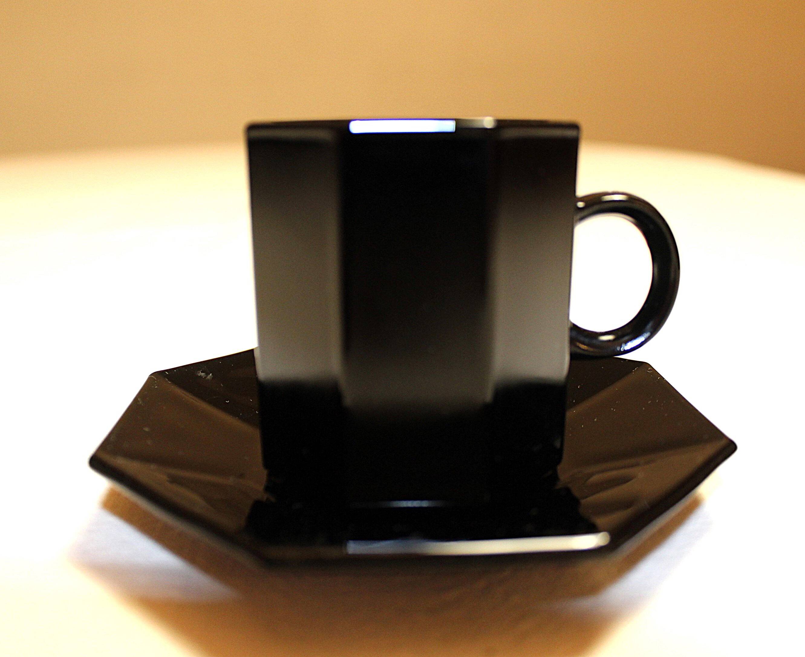 Arcoroc black "Octime" coffee service