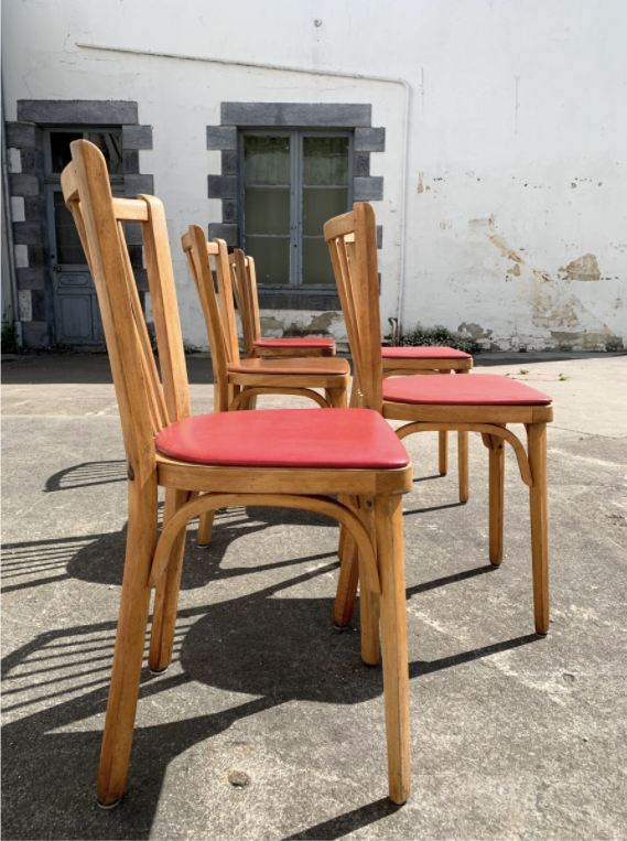 Ensemble de 5 chaises bistrot Baumann n°12